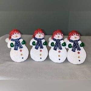 Festive Snowman Holiday Decor Napkin Rings Set of 4